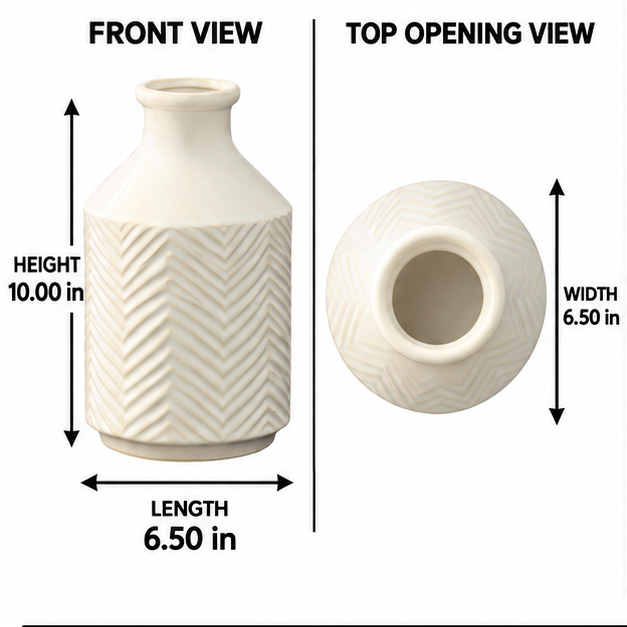 Vera Chevron Ceramic Vase