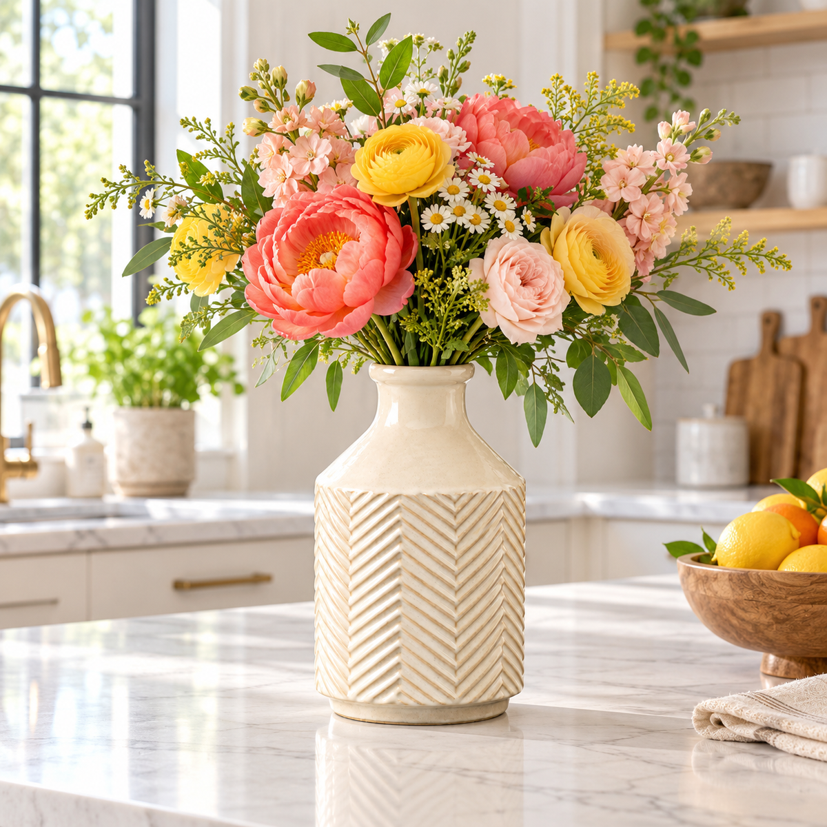 Vera Chevron Ceramic Vase