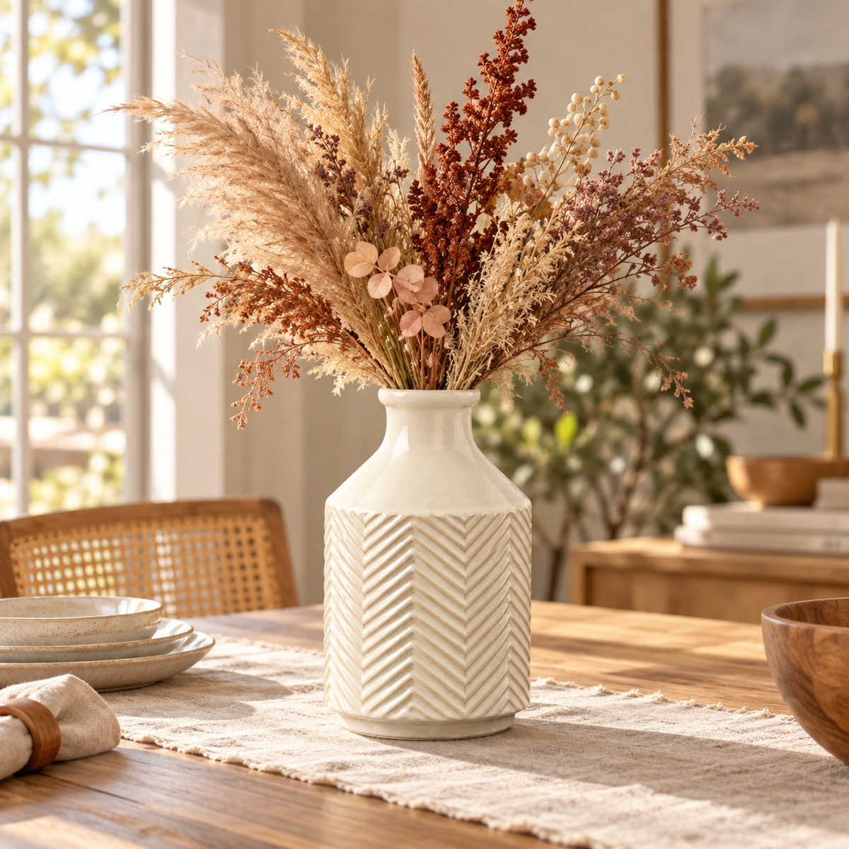 Vera Chevron Ceramic Vase