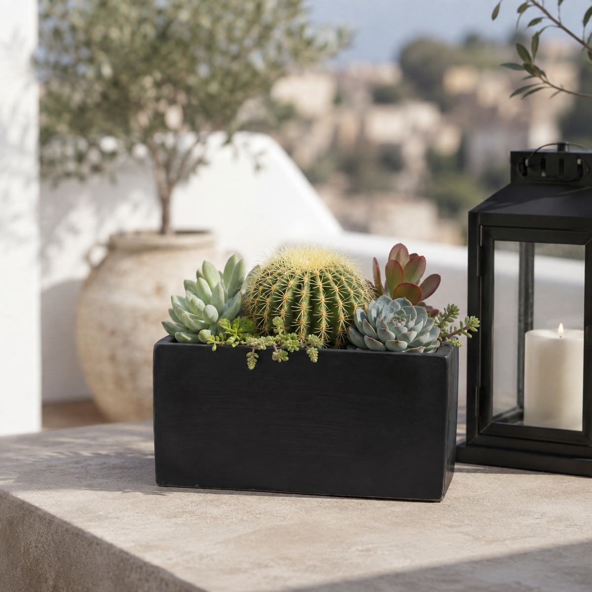 Vienne Rectangular Cement Pot