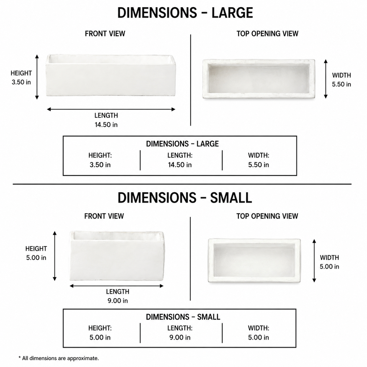 Vienne Rectangular Cement Pot