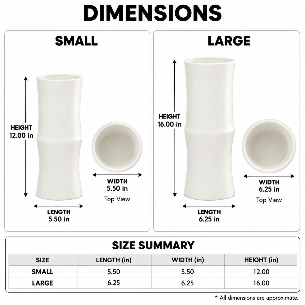 Virelia Ceramic Bamboo-Inspired Vase