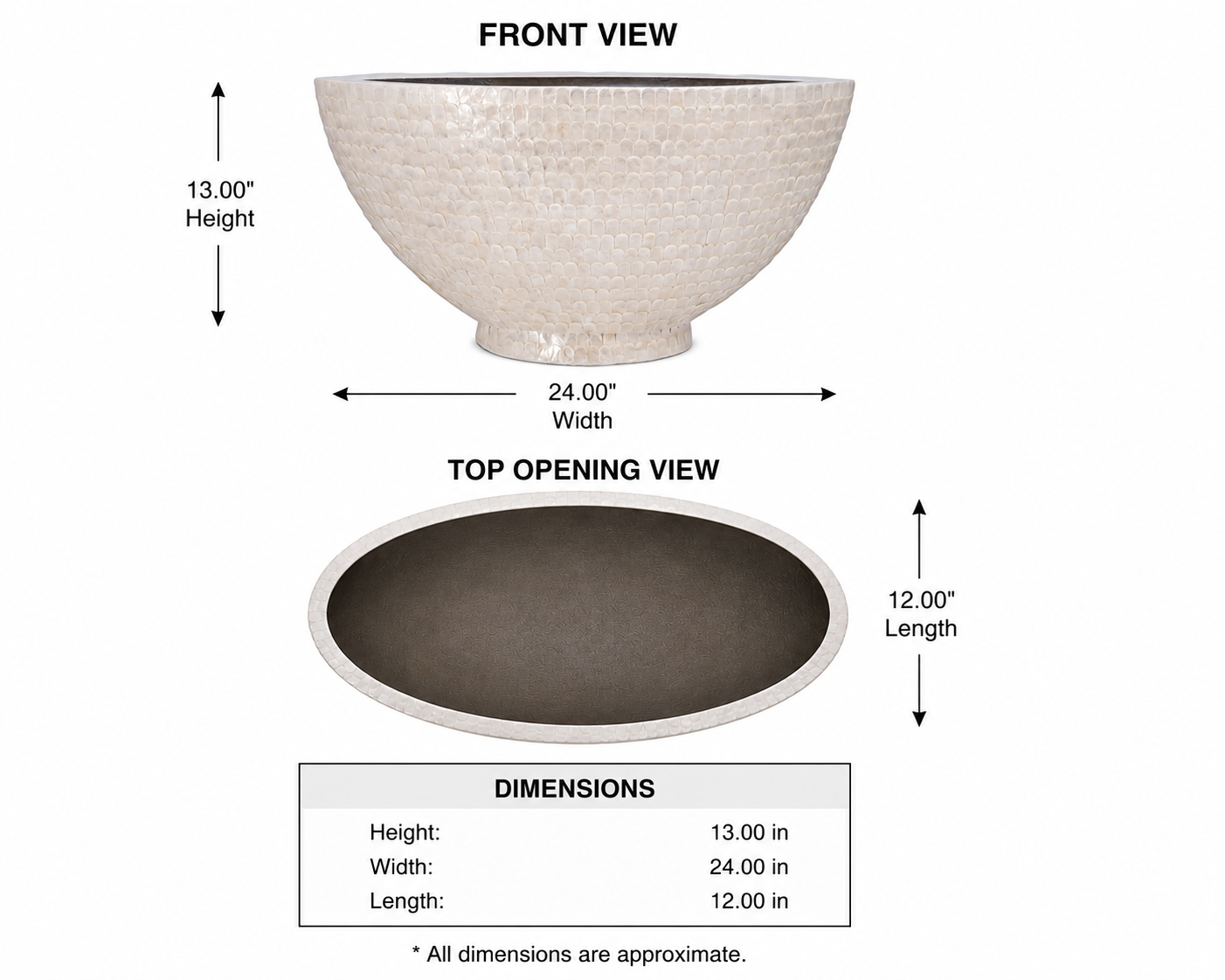 Yara Shell Boat-Shaped Bowl Planter