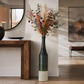 Zeliha Ceramic Bottle Vase with Combed Design