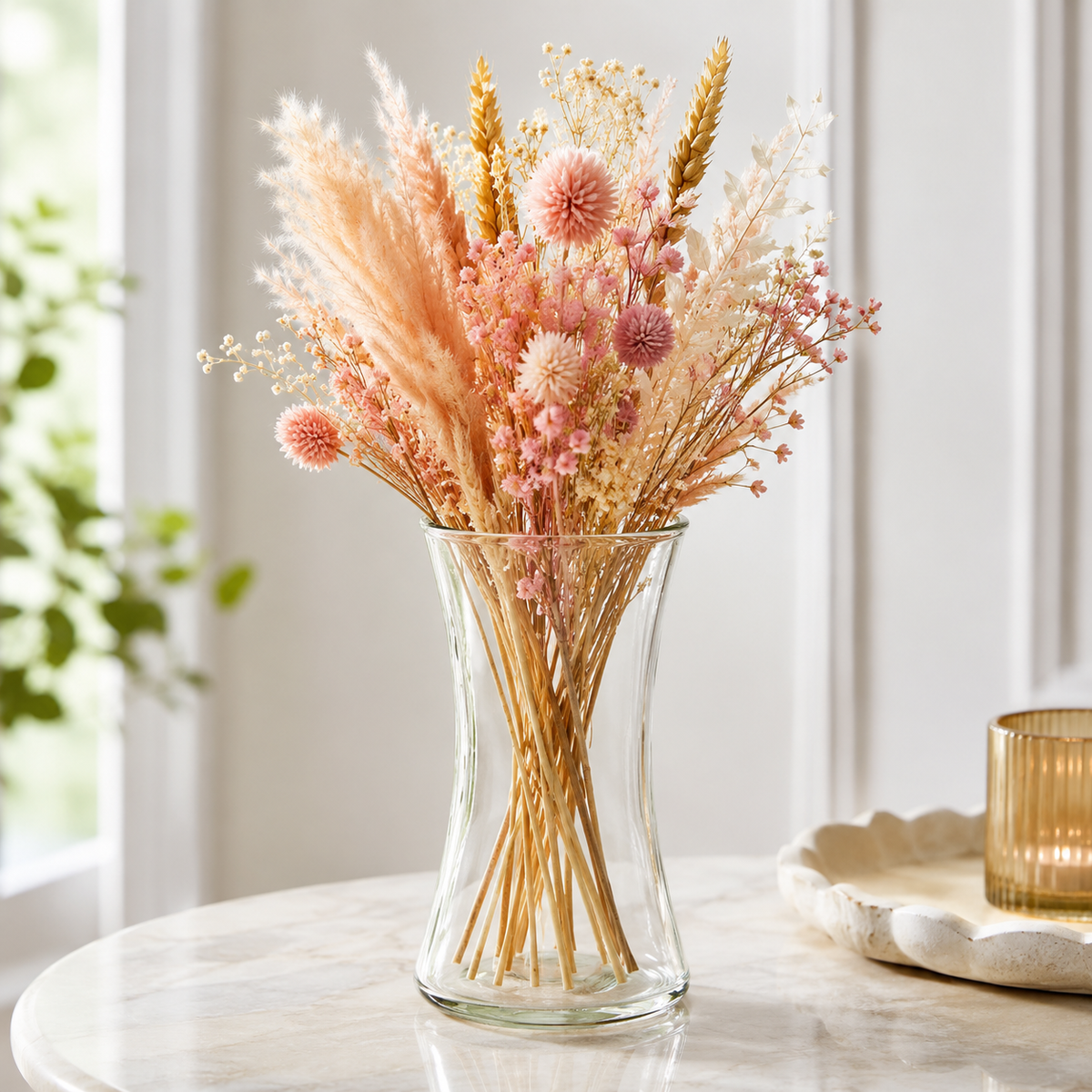 Zyra Clear Glass Gathering Vase