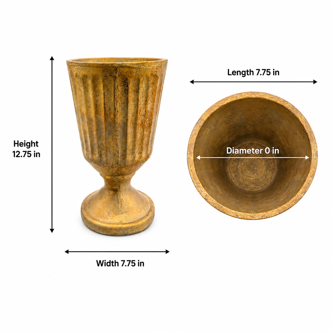 Fiza Fluted Pedestal Ceramic Vase