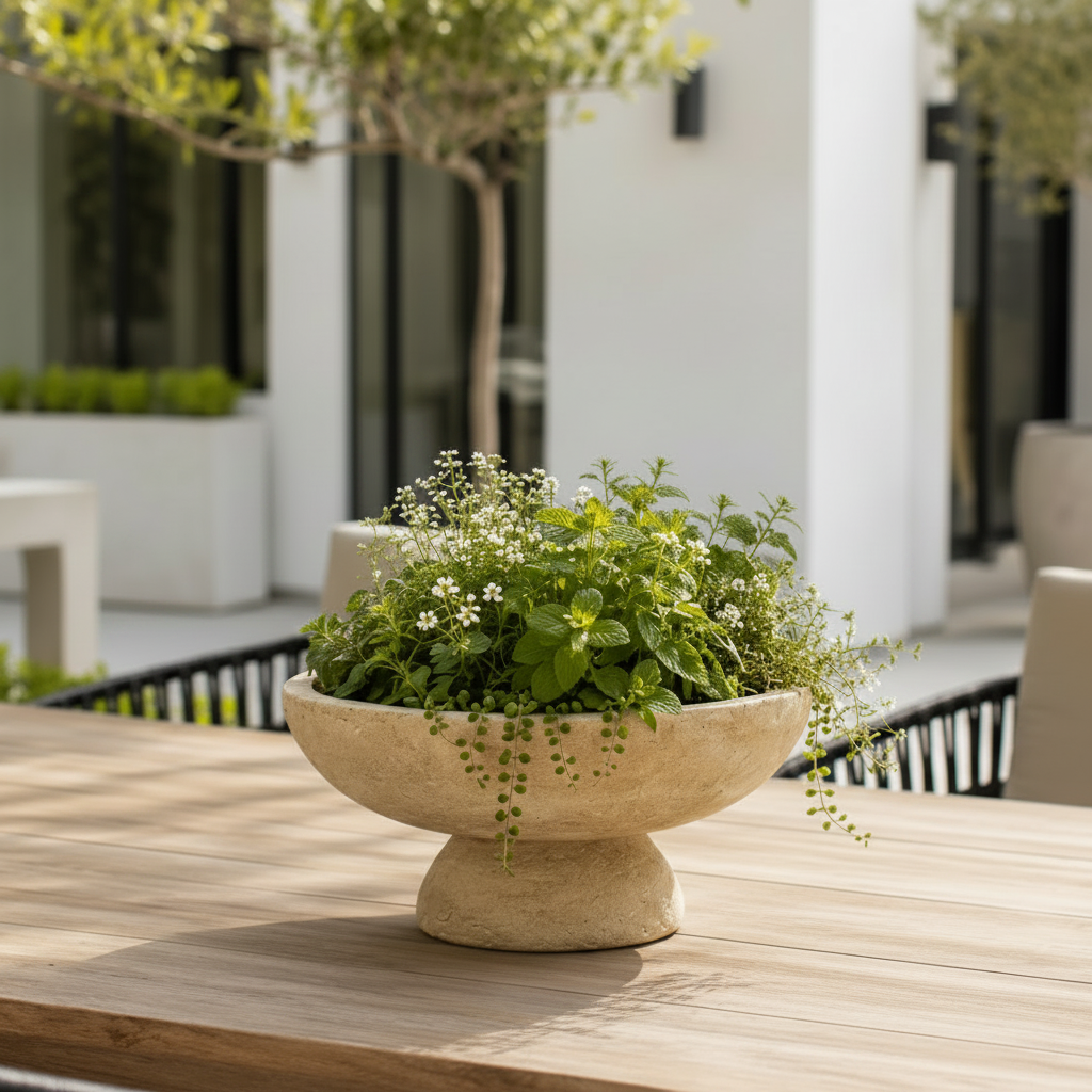 Alexandra Pedestal Ceramic Bowl Planter
