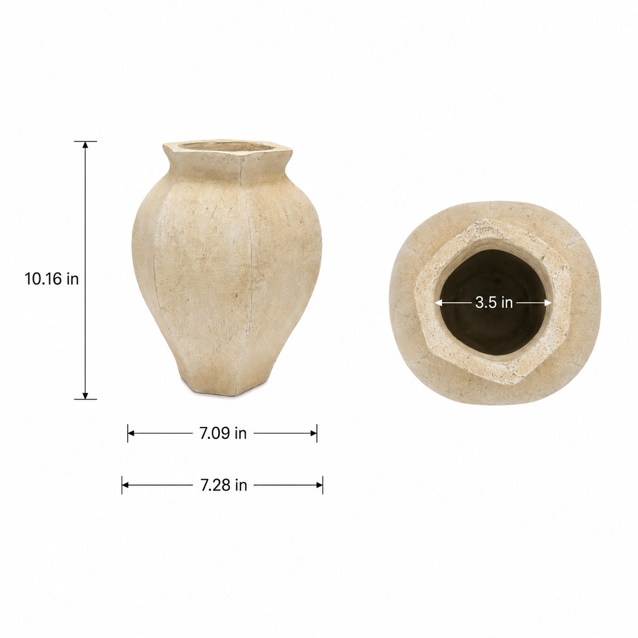 Moselle Handcrafted Faceted Bulbous Terracotta Vase