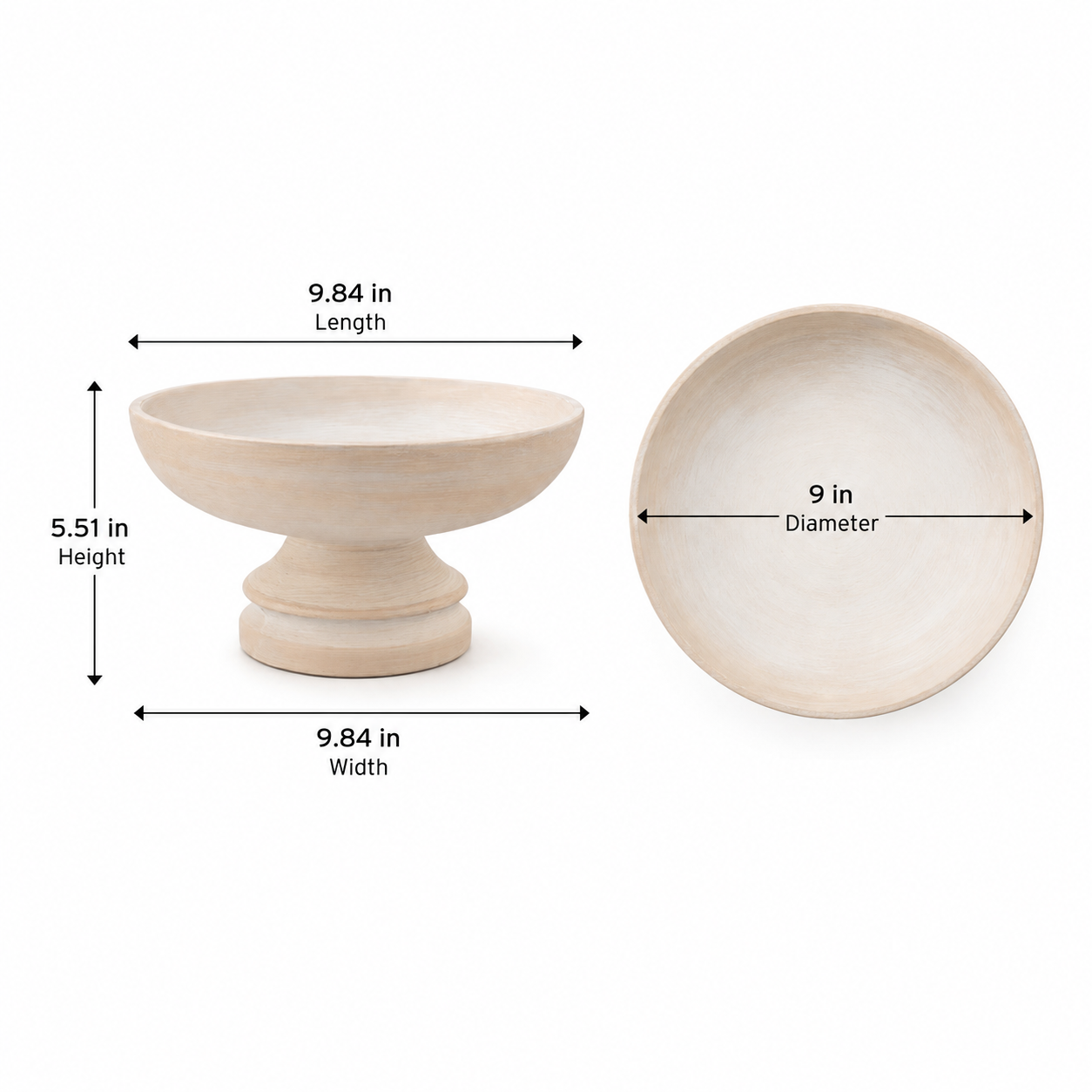 Ingrid Pedestal Cement Bowl Planter
