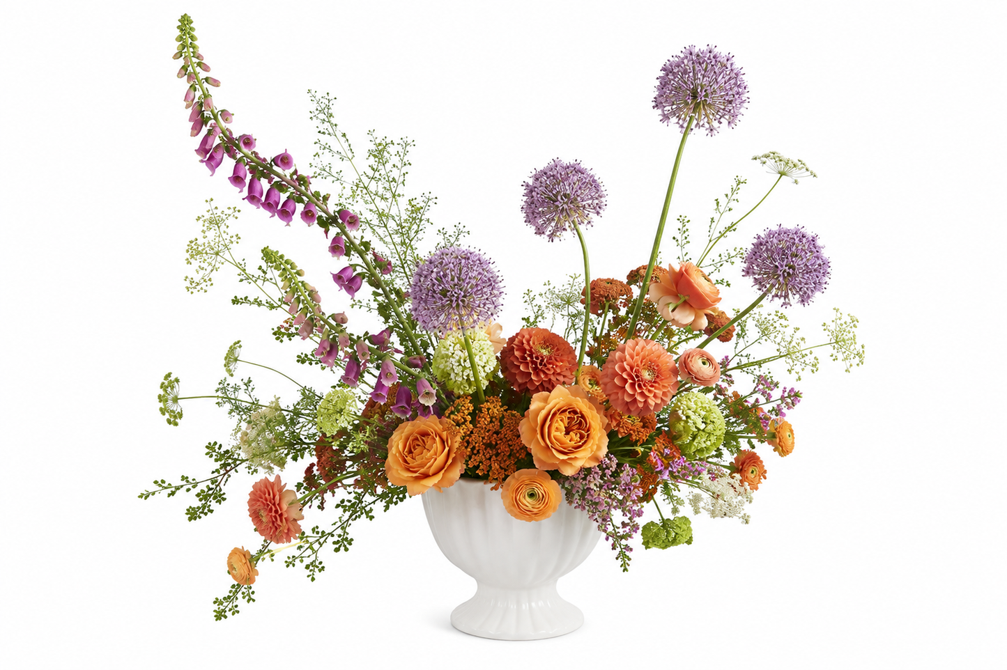 Grellen Rippled Off-White Compote Planters