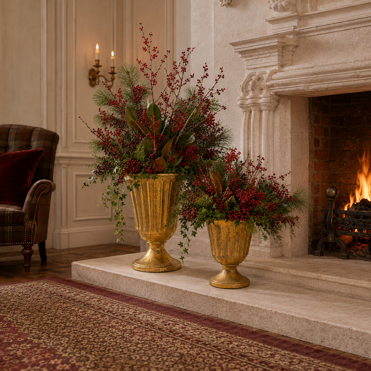 Fiza Fluted Pedestal Ceramic Vase