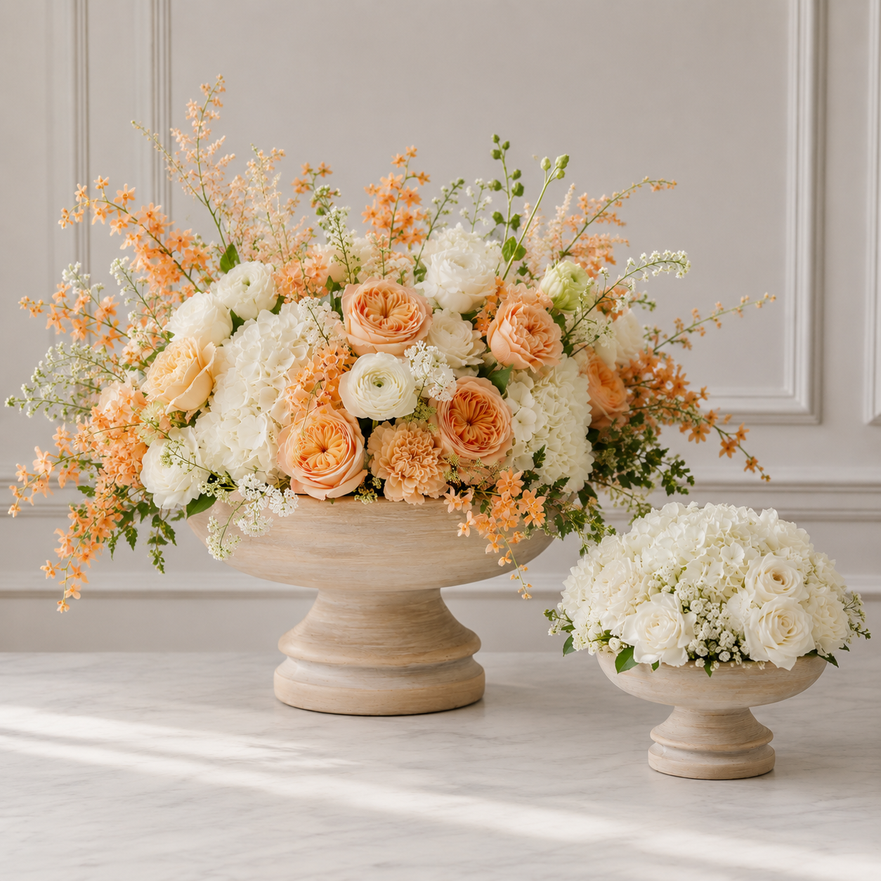 Ingrid Pedestal Cement Bowl Planter