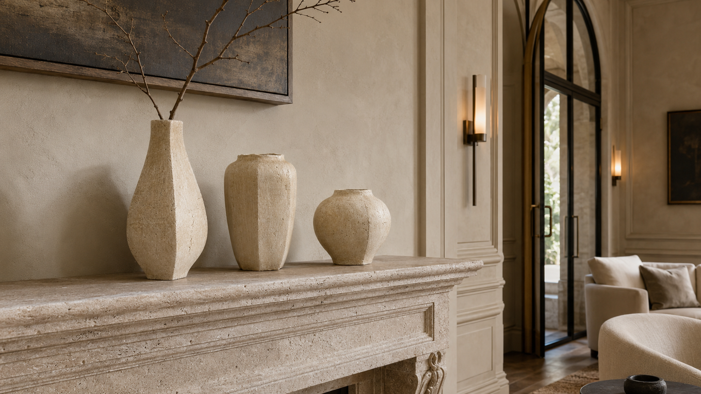 Nixie Handcrafted Faceted Pear-Shaped Terracotta Vase