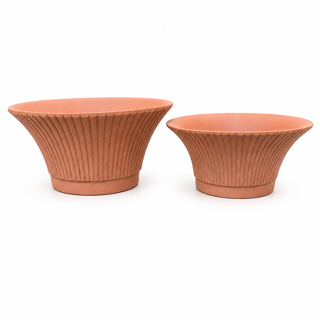 Piper Terracotta Round Planter Set (Set of 2)