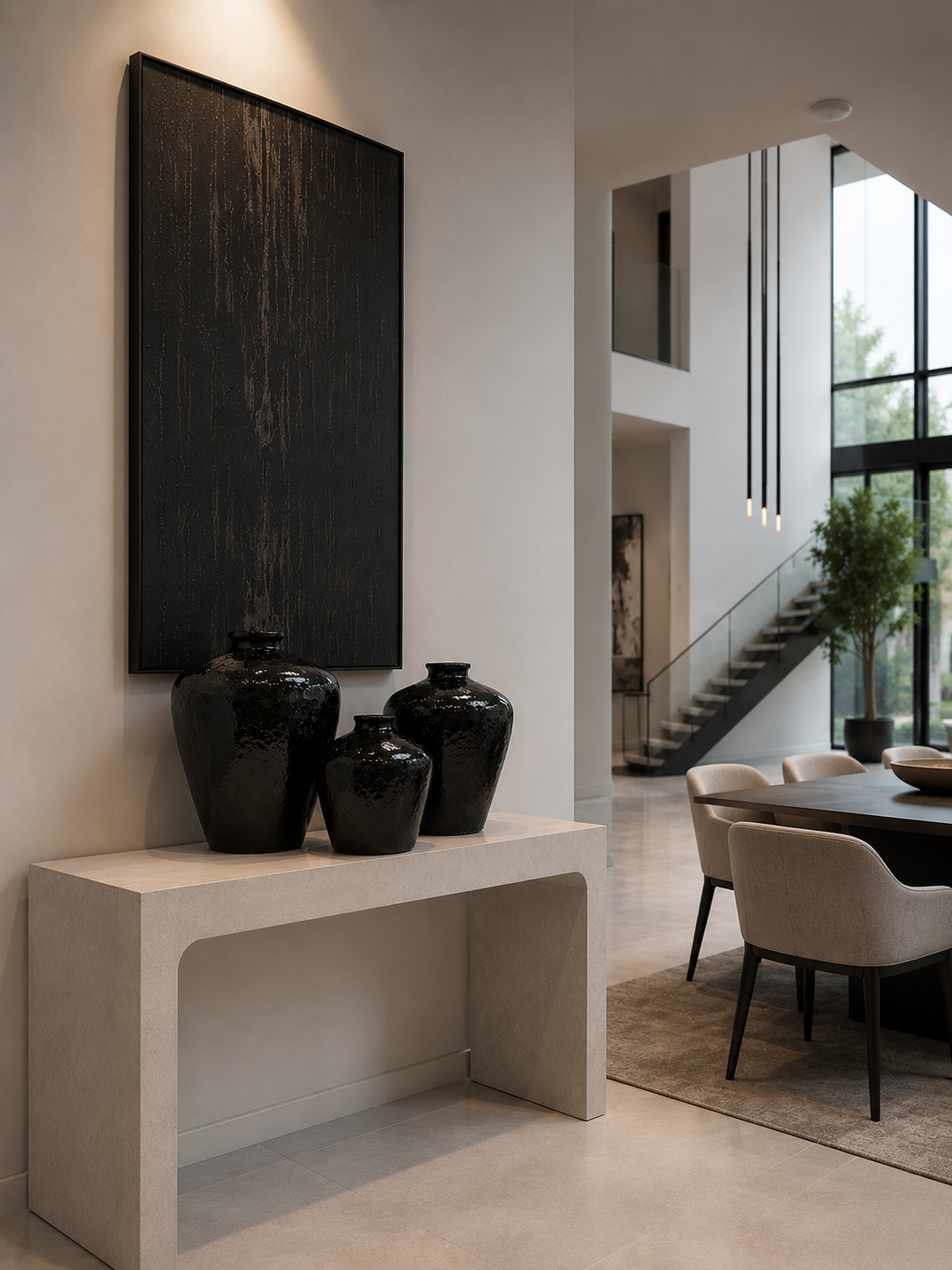 Lumine Textured Bulbous Ceramic Vase