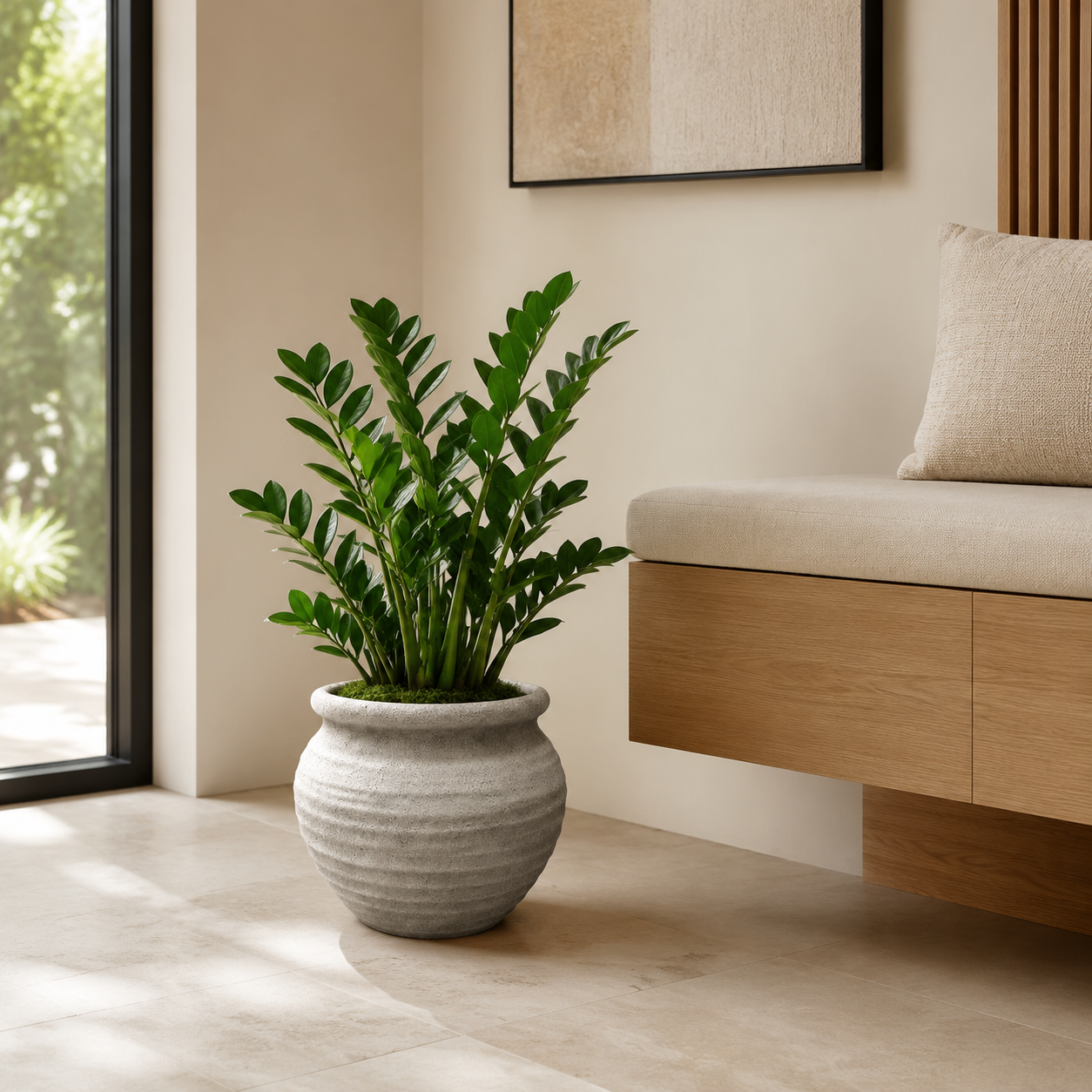Della Rustic Jar-Style Cement Planter