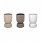 Feya Sculpted Stoneware Pot with Pedestal Base