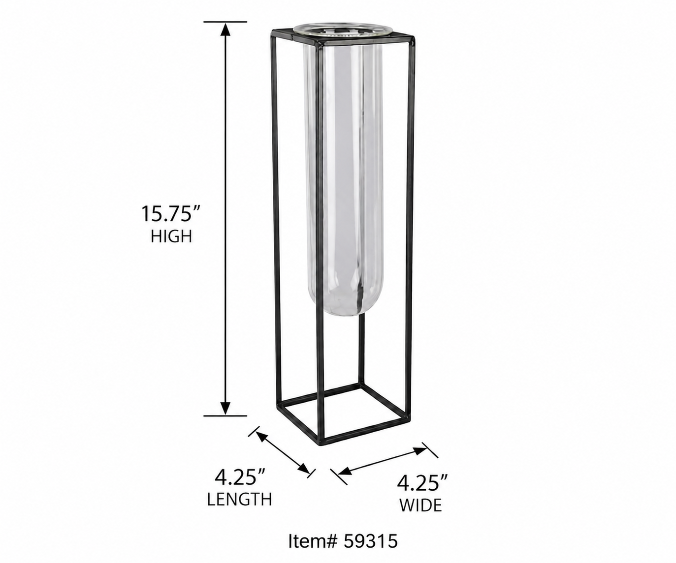 Wexler Coated Finish Square Metal Vase