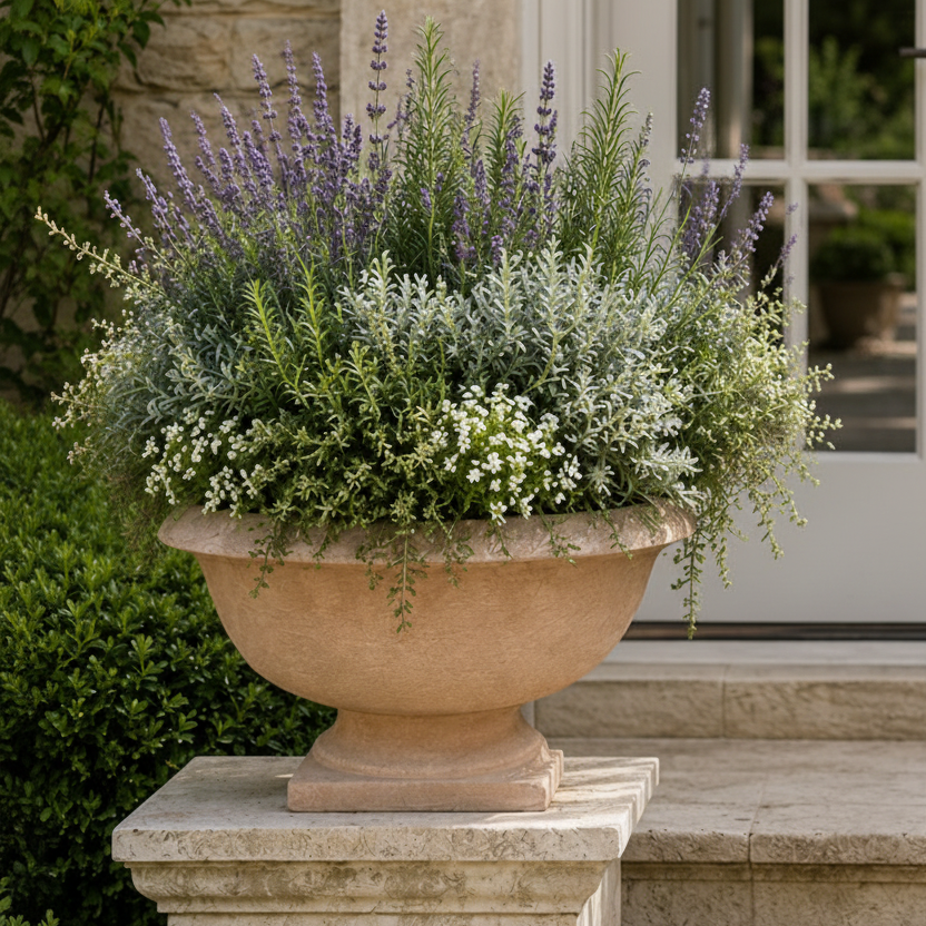 Galen Sand Finish Terracotta Urn Planter