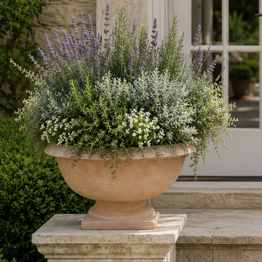 Galen Sand Finish Terracotta Urn Planter
