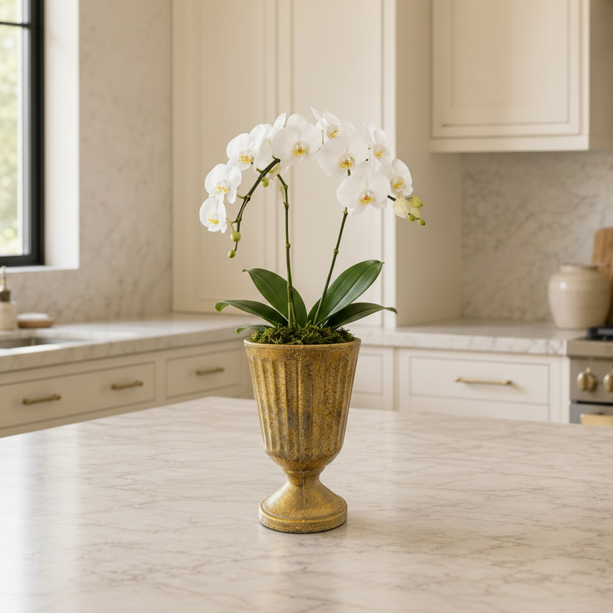 Fiza Fluted Pedestal Ceramic Vase
