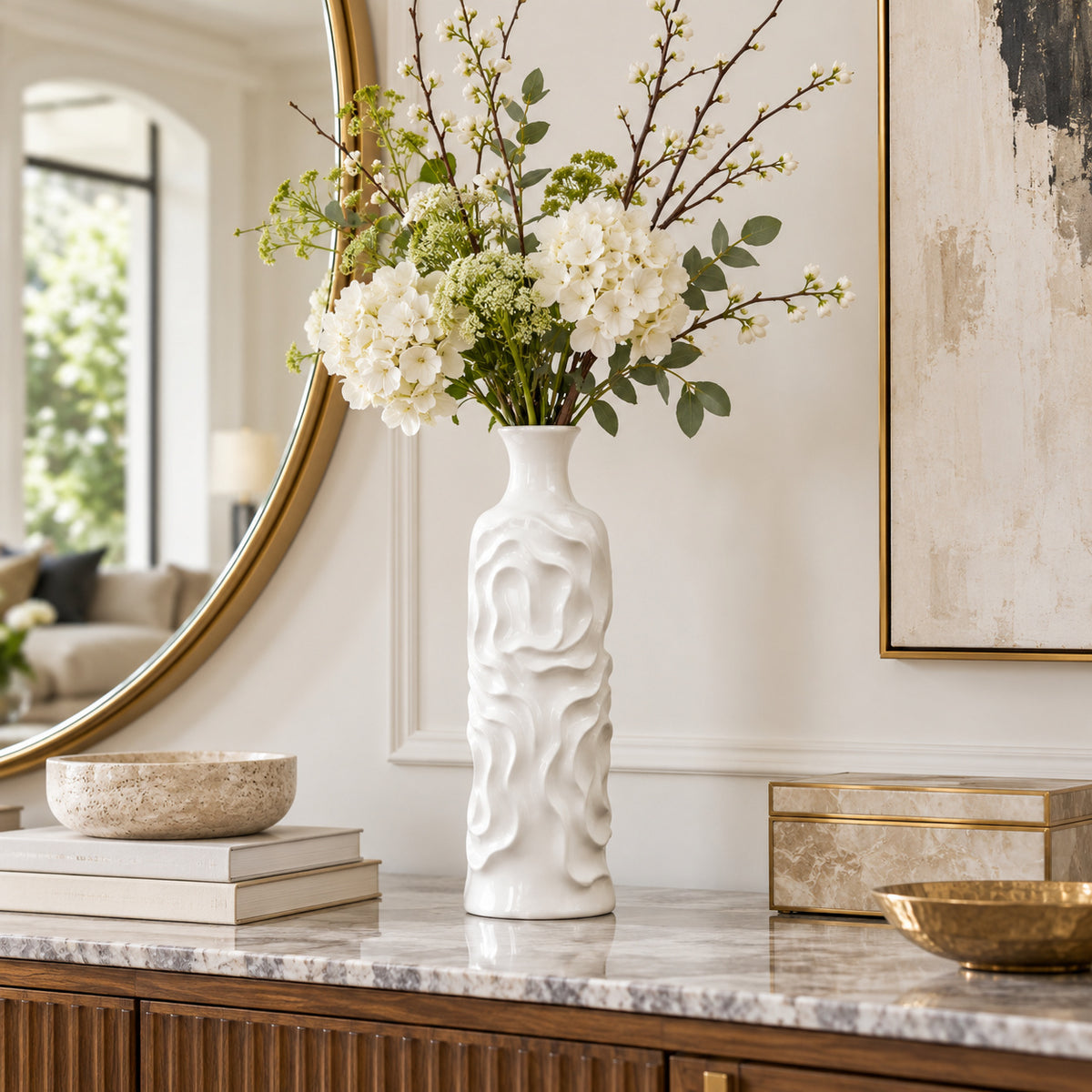 Maya Wrinkled Ceramic Vase