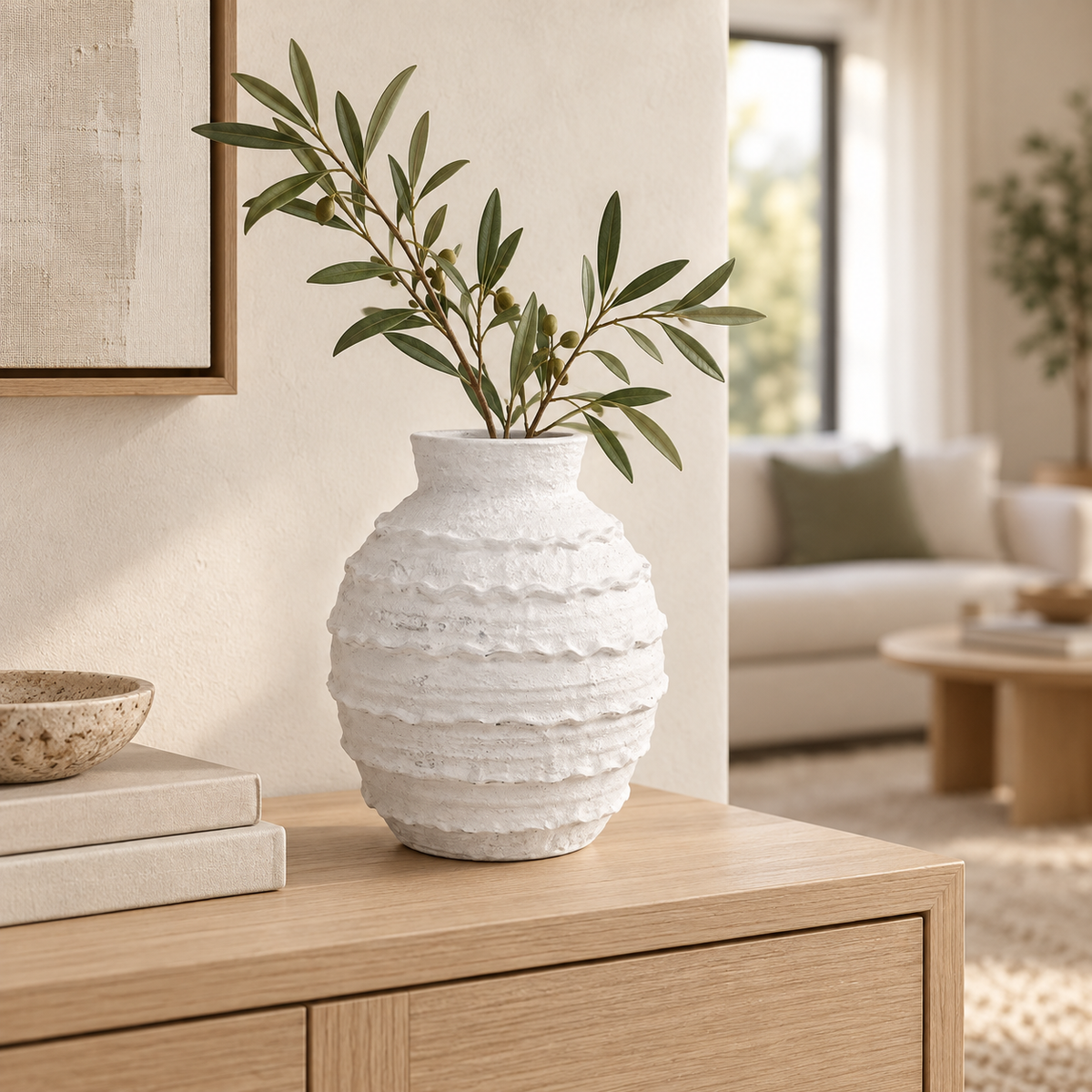 Inès Layered Textured Ceramic Vase