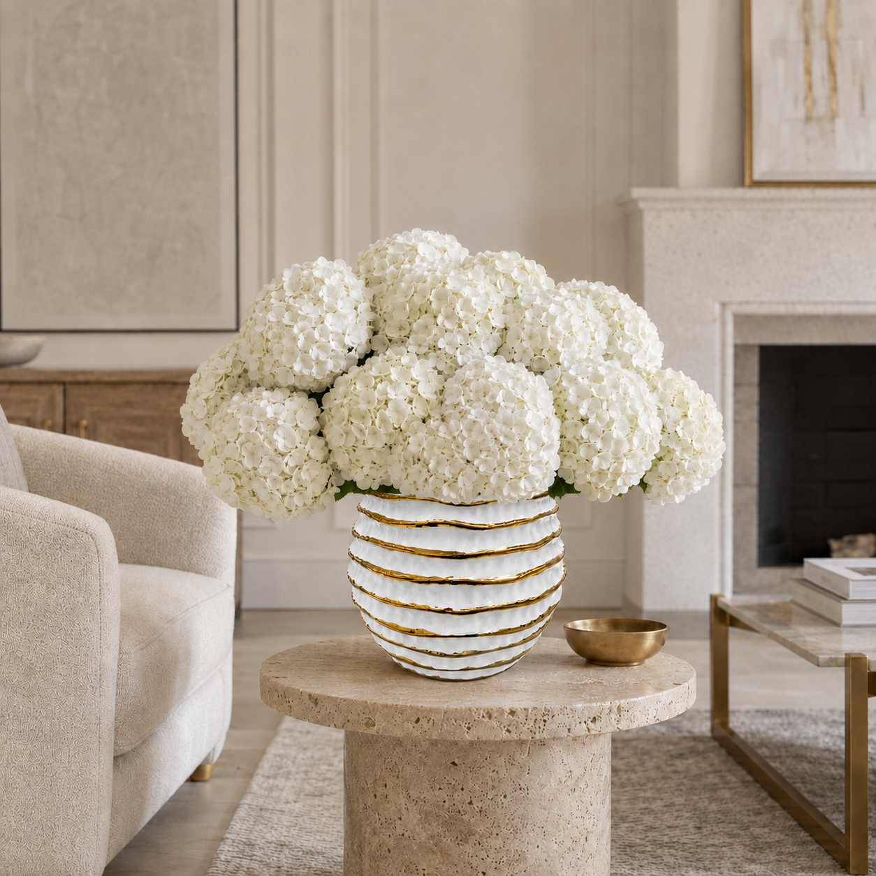 Miley Beehive-Ridged Ceramic Vase