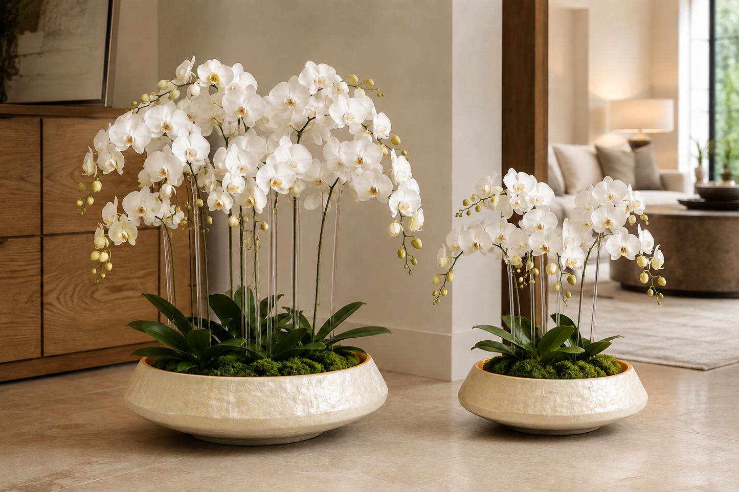 Ainsley Shell Mosaic Bowl Planter Set (Set of 2)