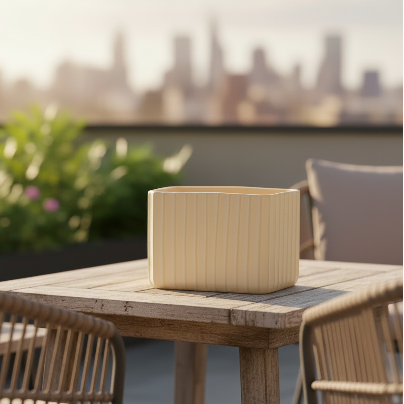 Bridget Cement Tall Rectangular Pot