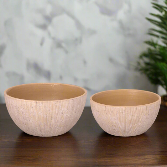 Calvera Dark Khaki Terracotta Pot Set (Set of 2)