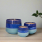 Kassel Blue Ceramic Planter Set (Set of 3)