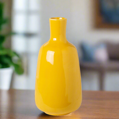 Candice Ceramic Round Bellied Vase with Short Neck Design