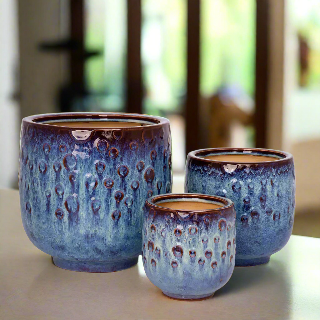 Aven Blossom Ceramic Planter Set (Set of 3)