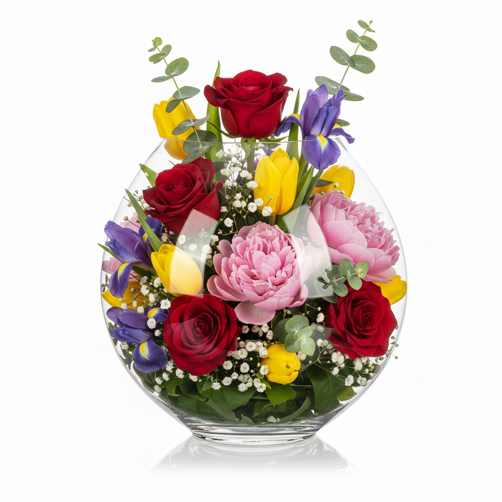 Helora Eye-Shaped Clear Glass Vase