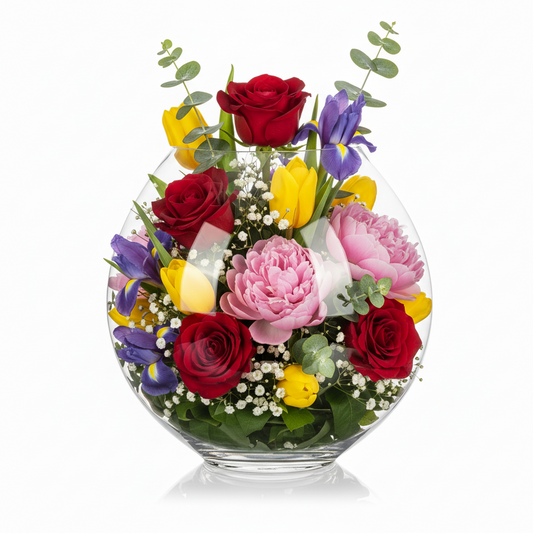 Helora Eye-Shaped Clear Glass Vase