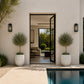 Irina Textured Cylinder Planters with Recessed Pedestal Base (Set of 2)