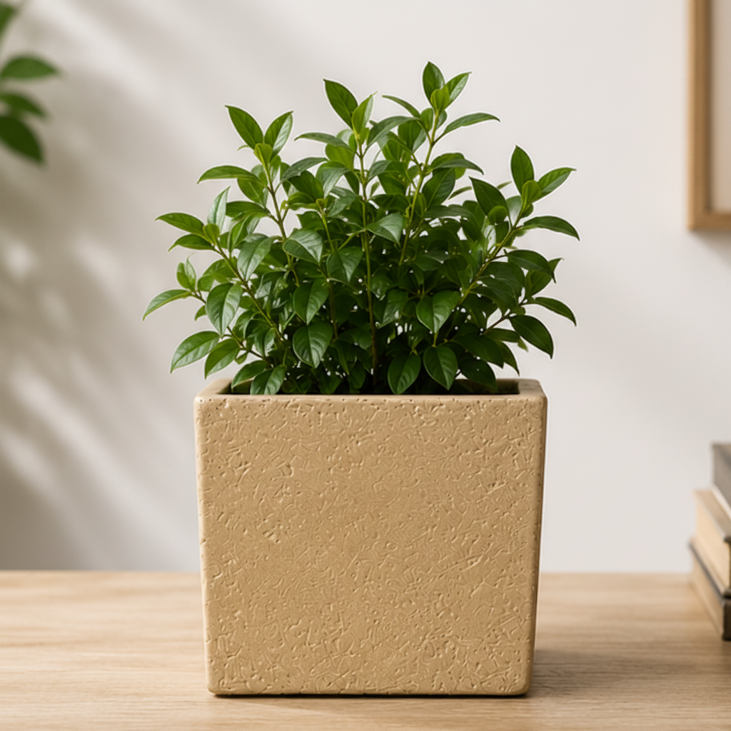 Lerio Textured Cube Ceramic Planter