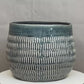 Ceramic Short Bellied Round Vase Set of Two Gloss Finish Blue