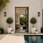 Irina Textured Cylinder Planters with Recessed Pedestal Base (Set of 2)